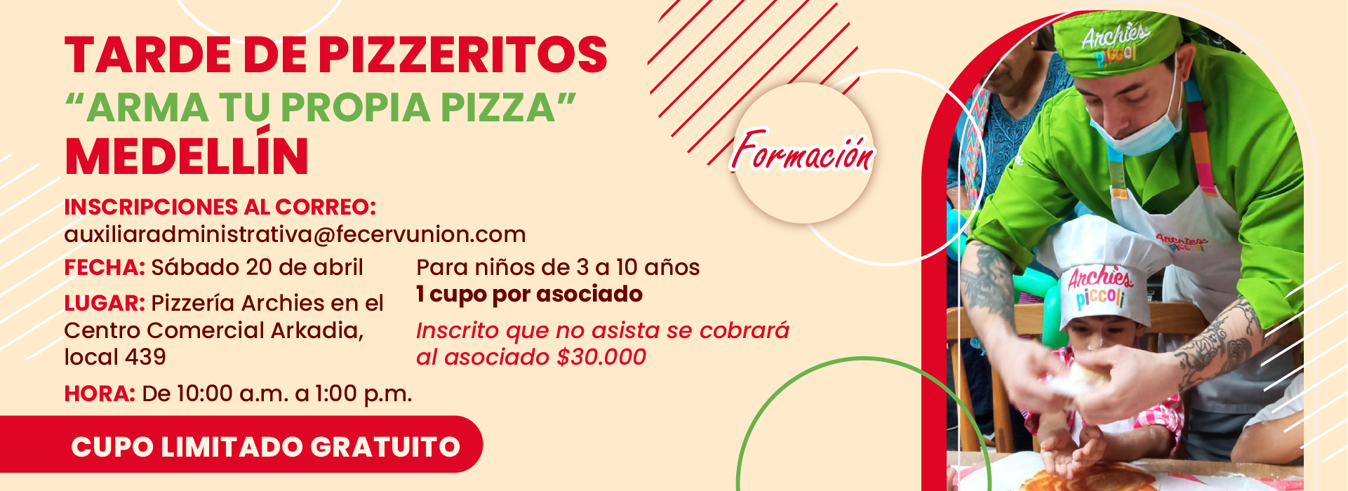 Slide Comite Formación Tarde de pizzeritos Medellín FEC