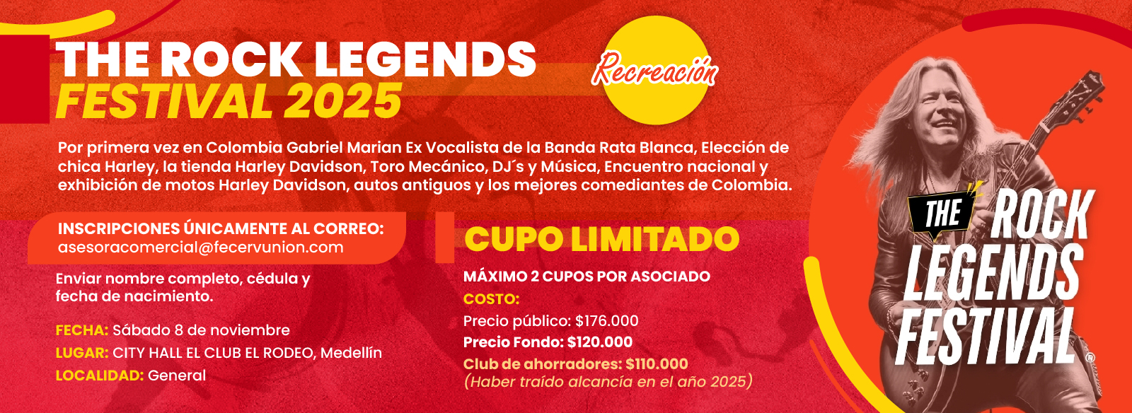 Slide Comite Recreación The Rock Legends Festival 2025